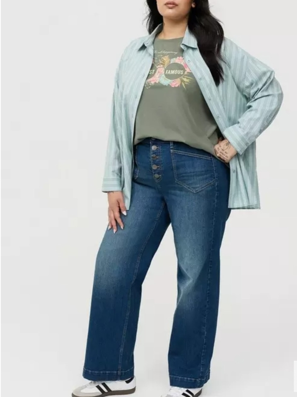 Torrid High-Rise Wide-Leg Vintage Stretch Women's Jeans in Blue Size 14R | New